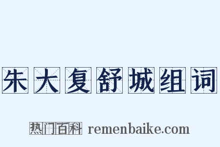 朱大复舒城组词是什么意思的图片